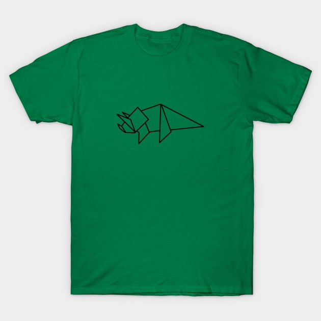 Origami Triceratops T-Shirt by Numerica